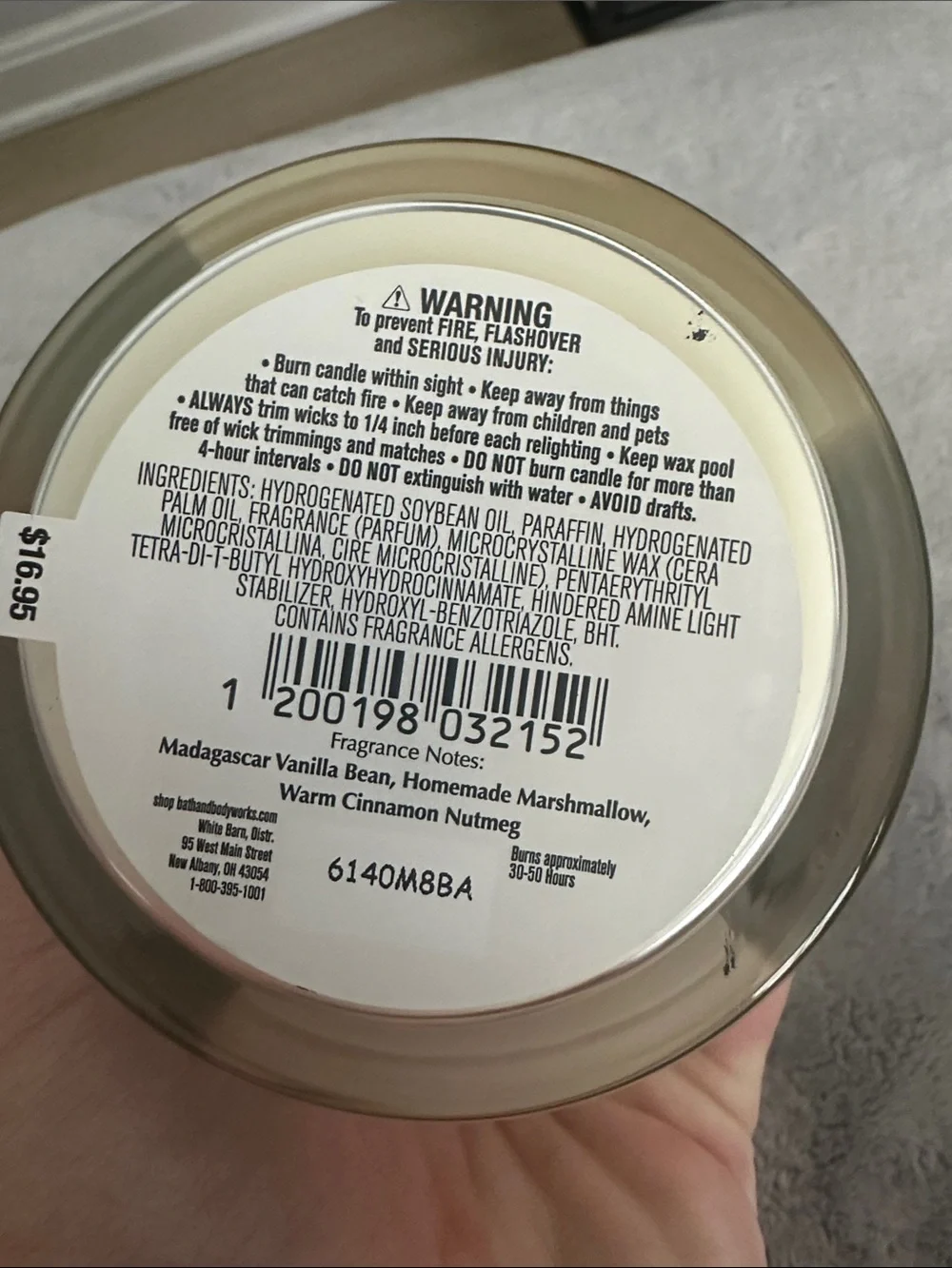 Vanilla Bean Single Wick Candle